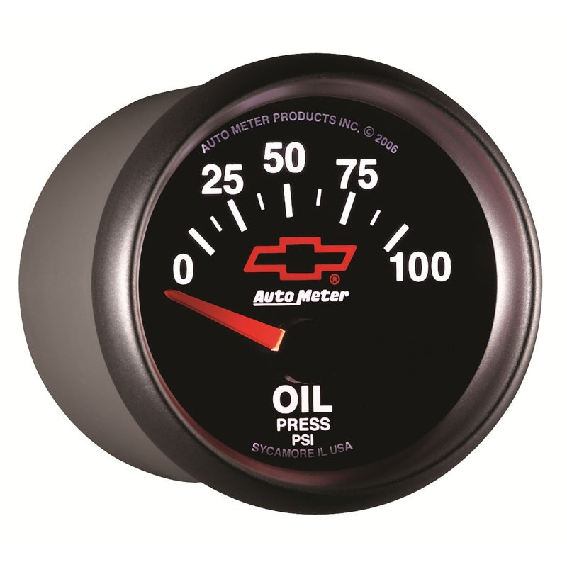 Autometer Oil Pressure 2-1/16, 0-100 PSI - Red Bowtie - Burkken Auto Parts