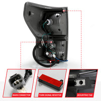 ANZO 2007-2013 Toyota Tundra LED Taillights Plank Style Black w/Smoke Lens - Burkken Auto Parts