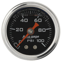 Autometer AutoGage 1.5in Liquid Filled Mechanical 0-100 PSI Fuel Pressure Gauge - Burkken Auto Parts