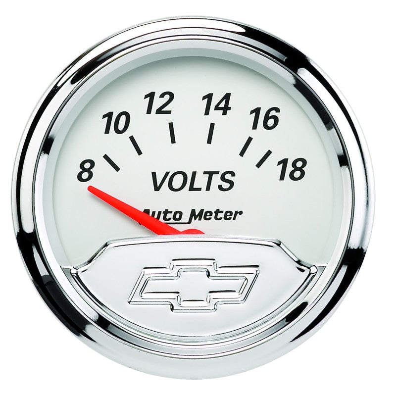 Autometer Chevy Vintage 2in 8-18 Volts Short Sweep Electronic Voltmeter Gauge - Burkken Auto Parts
