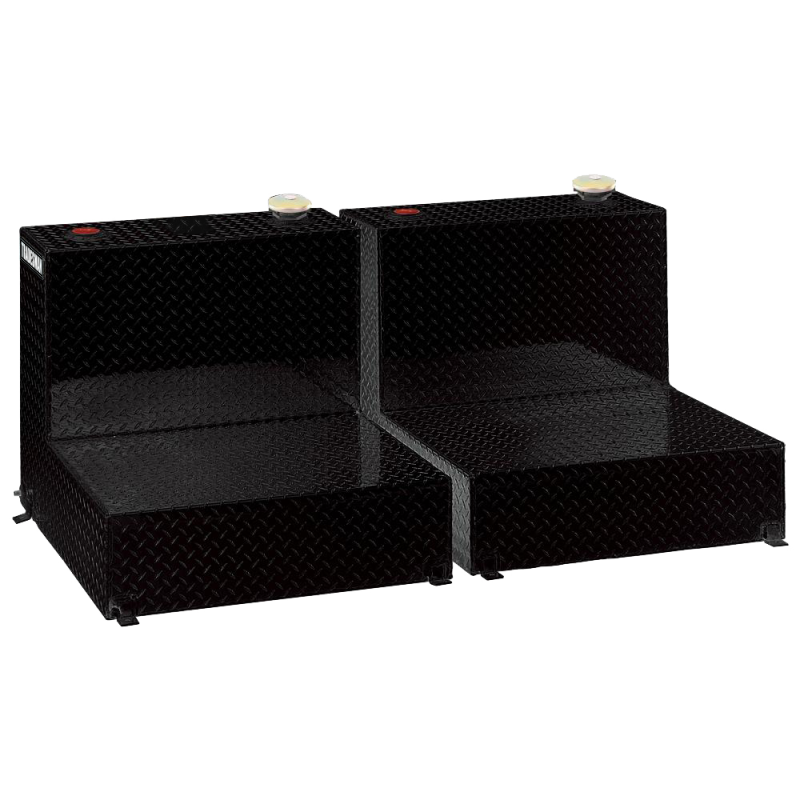 Tradesman Aluminum Twin L-Shape Liquid Storage Tank (96 Gallon Capacity) - Black - Burkken Auto Parts