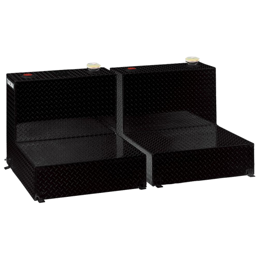 Tradesman Aluminum Twin L-Shape Liquid Storage Tank (96 Gallon Capacity) - Black - Burkken Auto Parts