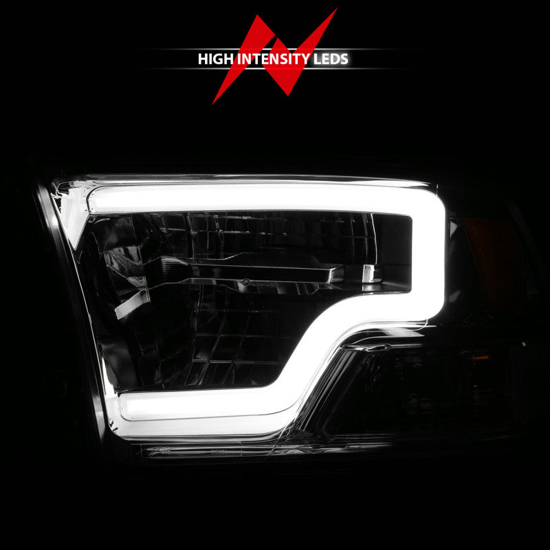 ANZO 2009-2020 Dodge Ram 1500 Full LED Square Projector Headlights w/ Chrome Housing Chrome Amber - Burkken Auto Parts