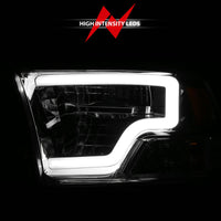 ANZO 2009-2020 Dodge Ram 1500 Full LED Square Projector Headlights w/ Chrome Housing Chrome Amber - Burkken Auto Parts