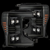 AlphaRex 20-22 Ford F-250/350/450 SD NOVA-Series LED Proj Headlights Alpha-Bk w/Acv Light SS & SBDRL - Burkken Auto Parts