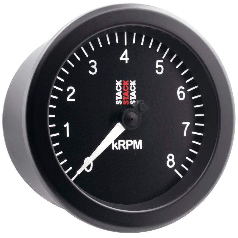 Autometer Stack Sport 88mm 0-8K RPM Tachometer - Black - Burkken Auto Parts