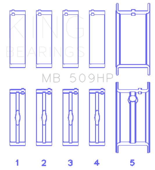 King Engine Bearings Chevrolet 400 V8 Crankshaft Main Bearing Set (Set of 5)