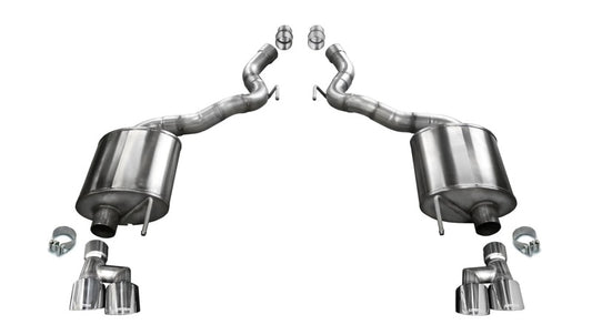 Corsa 2018-2023 Ford Mustang GT Convertible Sport Axle-Back Exhaust w/ 4in Tips - Burkken Auto Parts