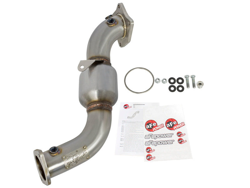 aFe Twisted Steel Down-Pipe Catted 13-16 Cadillac ATS L4-2.0L (t) - Burkken Auto Parts