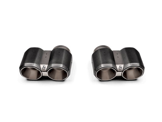 Akrapovic 2021+ BMW G87 M2, G80 M3 &amp; G82 M4 Octagonal Carbon Design Tail Pipe Set - Burkken Auto Parts