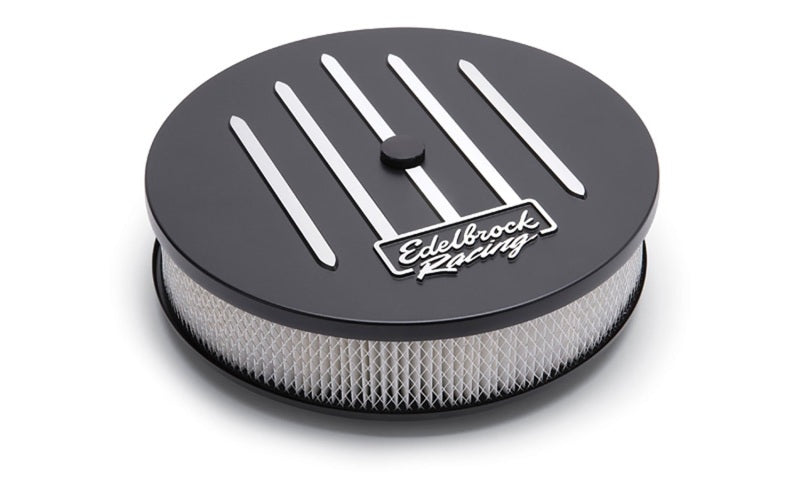 Edelbrock Air Cleaner Racing Series Round Aluminum Top Cloth Element 14In Dia X 3 125In Dropped Base - Burkken Auto Parts