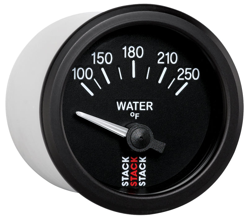 Autometer Stack 52mm 100-250 Deg F 1/8in NPTF Electric Water Temp Gauge - Black - Burkken Auto Parts