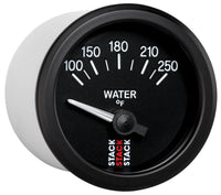 Autometer Stack 52mm 100-250 Deg F 1/8in NPTF Electric Water Temp Gauge - Black - Burkken Auto Parts