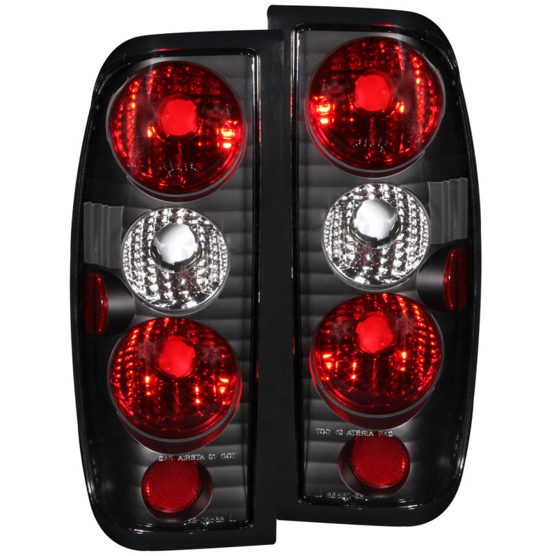 ANZO 1998-2004 Nissan Frontier Taillights Black - Burkken Auto Parts