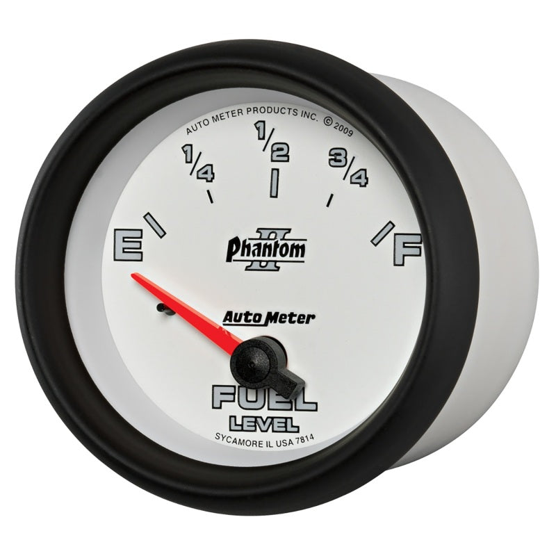 AutoMeter Gauge Fuel Level 2-5/8in. 0 Ohm(e) to 90 Ohm(f) Elec Phantom II - Burkken Auto Parts