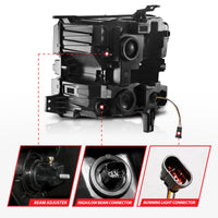 ANZO 19-22 Chevrolet Silverado 1500 LED Proj HL w/Lgt Bar SwBk Seq. Blk w/In. Light - Passenger Side - Burkken Auto Parts