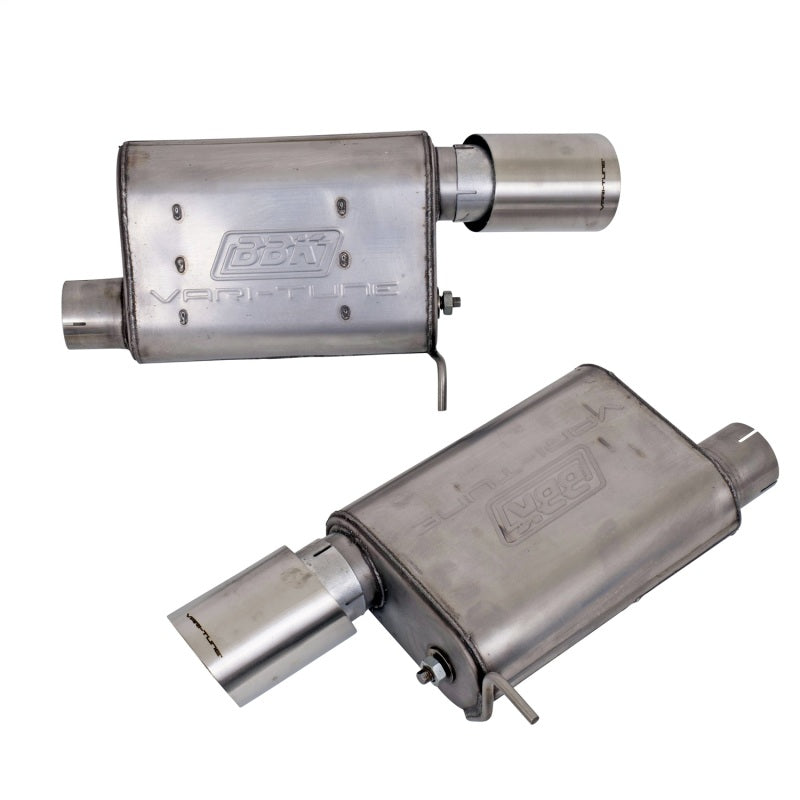 BBK Vari-Tune Axle Back Exhaust Kit 2 Adjustable Performance Mufflers 2-3/4 Pipe 4 in. Tips - Burkken Auto Parts