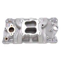 Edelbrock Manifold SBC 23-Degree Marine RPM 1955-1986 w/ Brass - Burkken Auto Parts