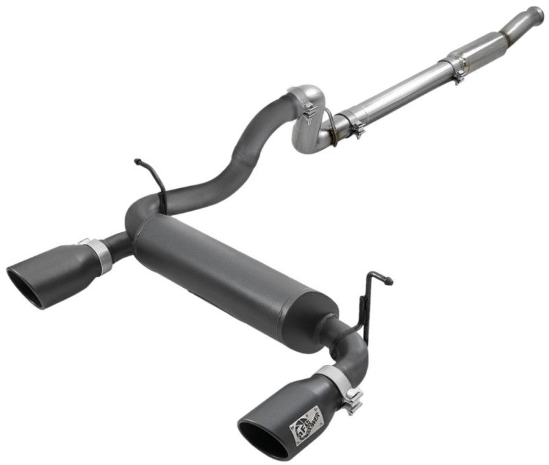 aFe Rebel Series 409 Stainless Steel Cat-Back Exhaust 18-21 Jeep Wrangler JL 2.0L (t) - Black Tip - Burkken Auto Parts