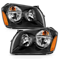 ANZO 2005-2007 Dodge Magnum Crystal Headlight  Black Amber - Burkken Auto Parts