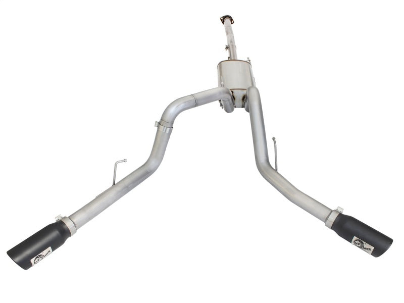 aFe MACHForce XP Exhaust 3in SS Dual Side Exit CB w/ Black Tips 15 Ford F150 Ecoboost V6-2.7L/3.5L - Burkken Auto Parts