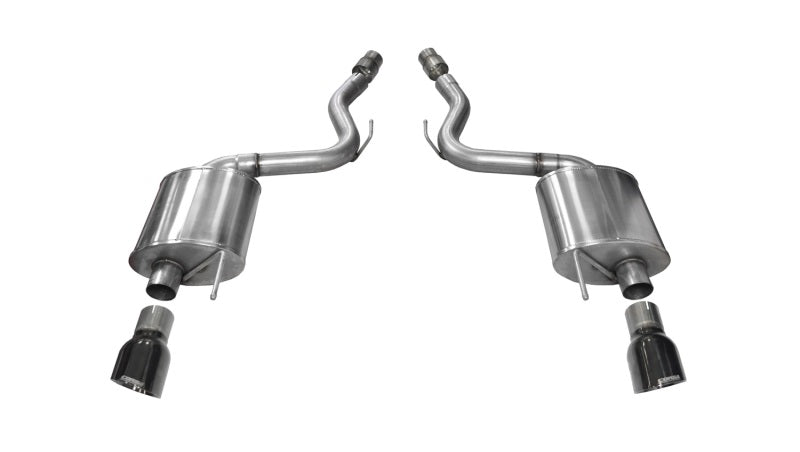 Corsa 2015-2017 Ford Mustang GT 5.0 3in Axle Back Exhaust Black Dual Tips (Touring) - Burkken Auto Parts