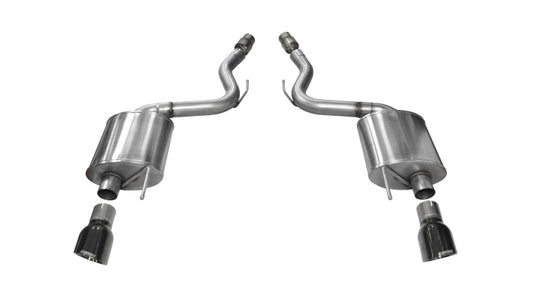 Corsa 2015-2017 Ford Mustang GT 5.0 3in Axle Back Exhaust Black Dual Tips (Touring) - Burkken Auto Parts
