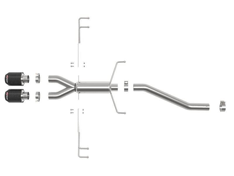 aFe Takeda 2.5in 304SS Axle-Back Exhaust System 17-19 Honda Civic Type R L4-2.0L (t) - Burkken Auto Parts