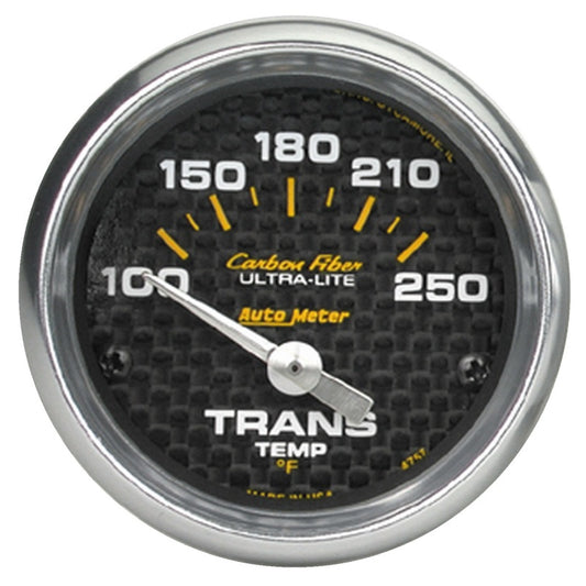 Autometer Carbon Fiber 52mm 100-250 Deg F Electronic Trans Temperature Gauge - Burkken Auto Parts