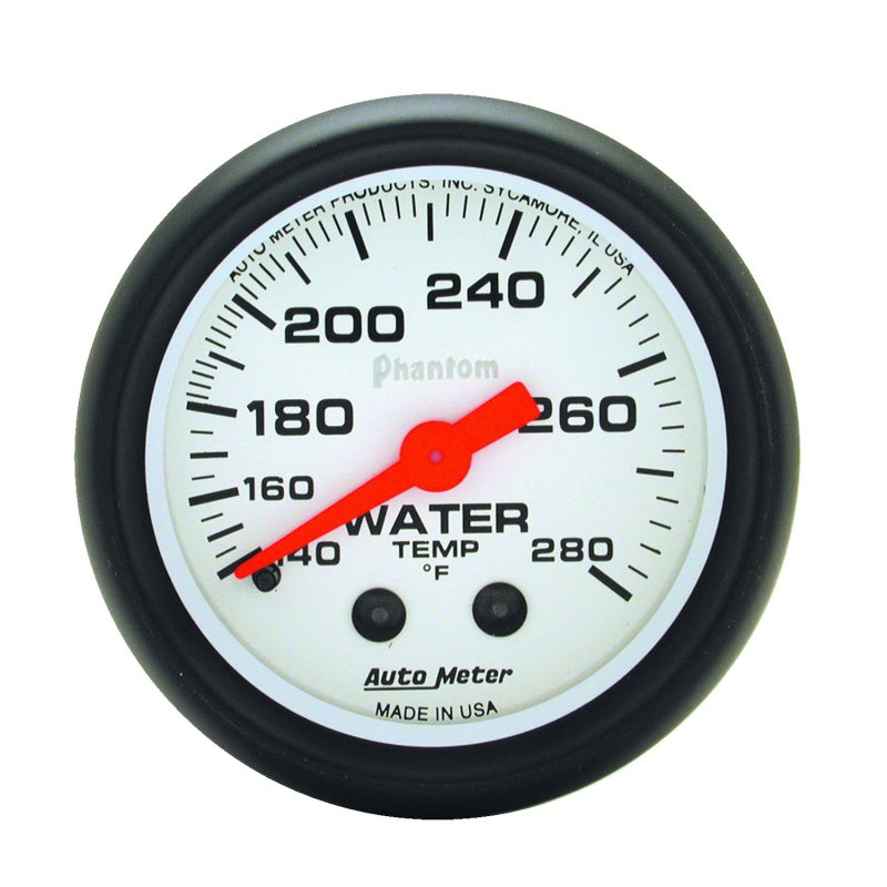 Autometer Phantom 52mm 140-280 Deg F Mechanical Water Temp Gauge - Burkken Auto Parts