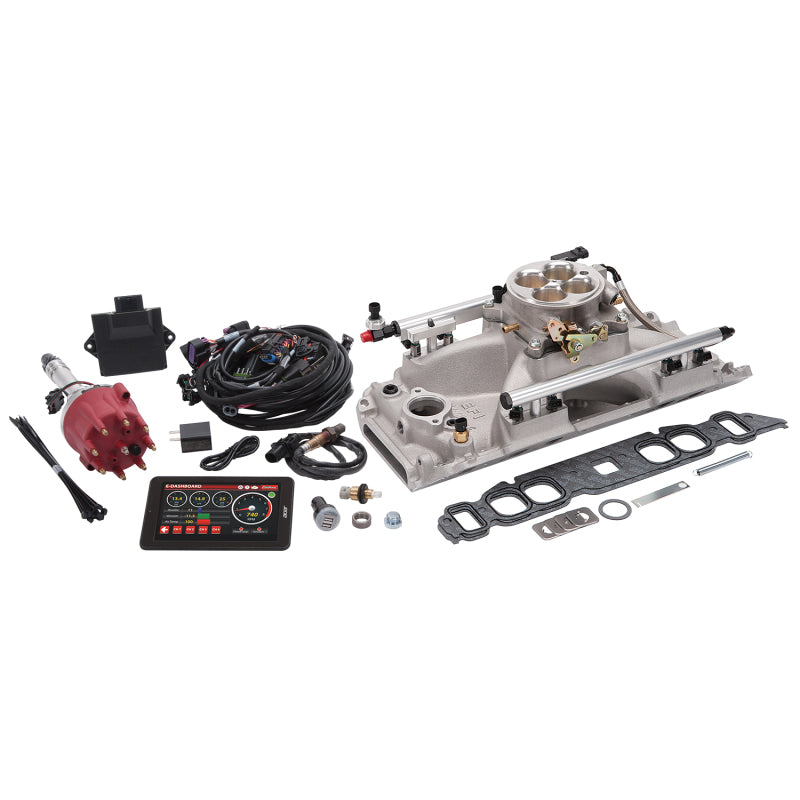 Edelbrock Pro Flo 4 EFI System Seq Port BBC Oval Port 850 Max HP 60lb/hr Satin Finish - Burkken Auto Parts