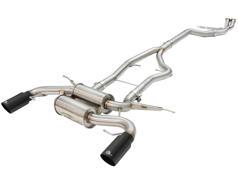 aFe MACHForce XP SS-304 Black Tip 3.0in-2.5in Dia Cat Back Exhaust 11-13 BMW 335i (E90/E92) 3.0L - Burkken Auto Parts