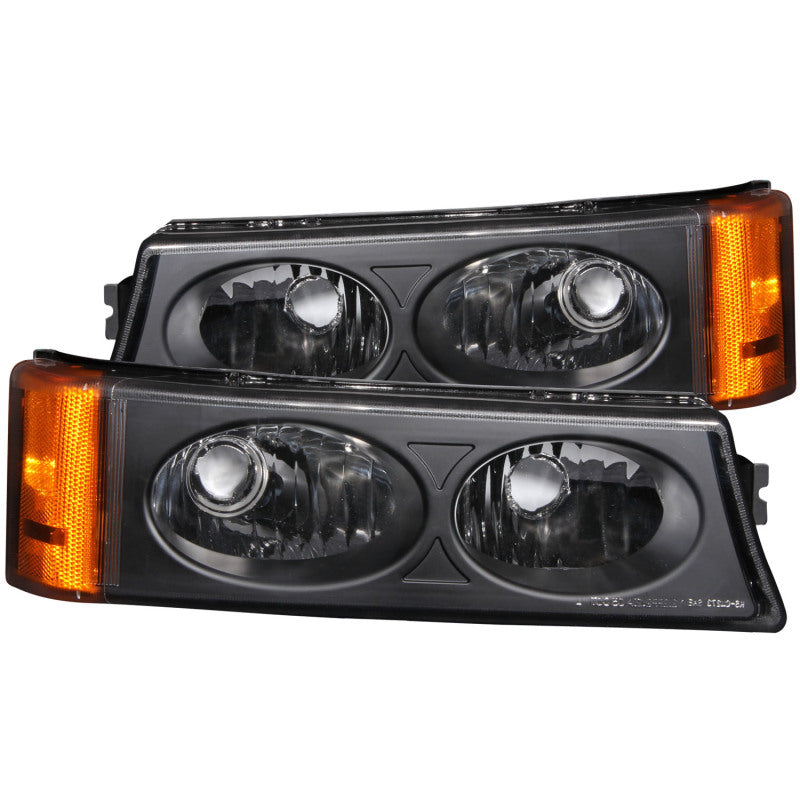 ANZO 2003-2006 Chevrolet Silverado 1500 Euro Parking Lights Black - Burkken Auto Parts