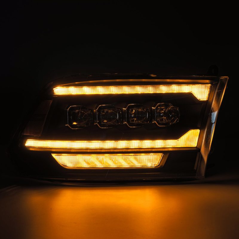 AlphaRex 09-18 Dodge Ram 2500 NOVA LED Proj Headlights Plank Style Design Black w/ Activation Light - Burkken Auto Parts