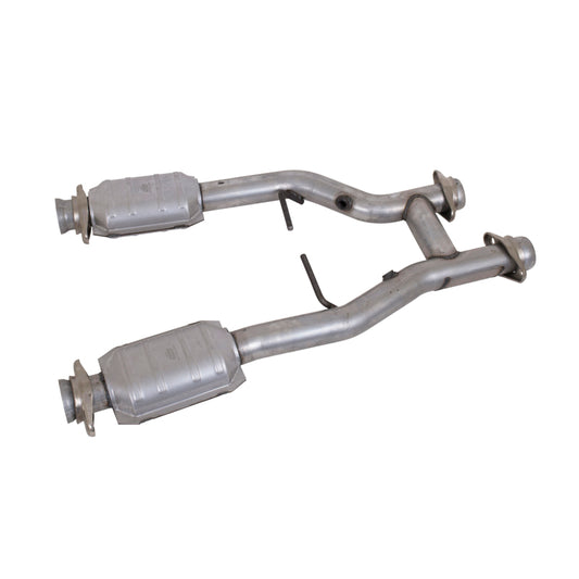 BBK 96-04 Mustang 4.6 GT / Cobra Short Mid H Pipe w Catalytic Converters 2-1/2 For Long Tube Headers - Burkken Auto Parts