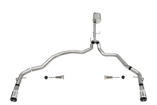 Corsa 2021-2025 Ford F-150 Regular Cab/ 8in Bed 5.0L V8 Sport Cat-Back Dual Rear Exit-Polished - Burkken Auto Parts