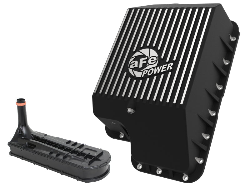 afe Transmission Pan (Black); Ford Diesel Trucks 03-10 V8-6.0/6.4L (td) - Burkken Auto Parts