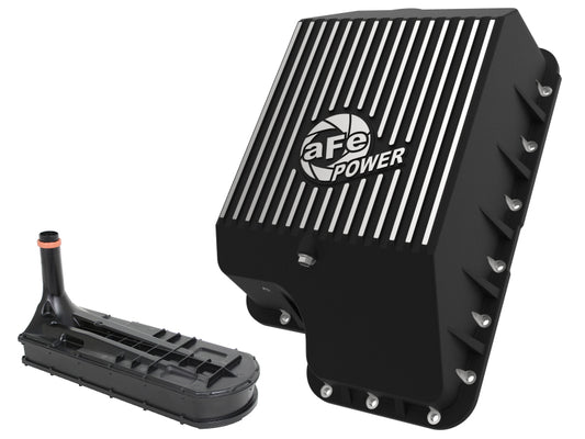 afe Transmission Pan (Black); Ford Diesel Trucks 03-10 V8-6.0/6.4L (td) - Burkken Auto Parts