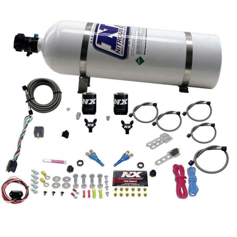 Nitrous Express 03-18 Nissan 350Z/370Z Dual Nozzle (35-150HP) w/15lb Bottle - Burkken Auto Parts