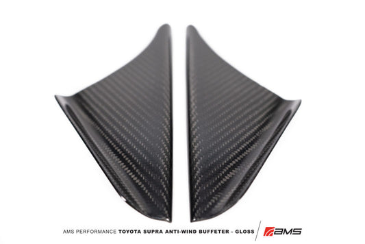 AMS Performance 2020+ Toyota GR Supra Anti-Wind Buffeting Kit - Gloss Carbon - Burkken Auto Parts