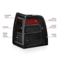 ANZO 07-17 Ford Expedition LED Taillights w/ Light Bar Black Housing Smoke Lens - Burkken Auto Parts