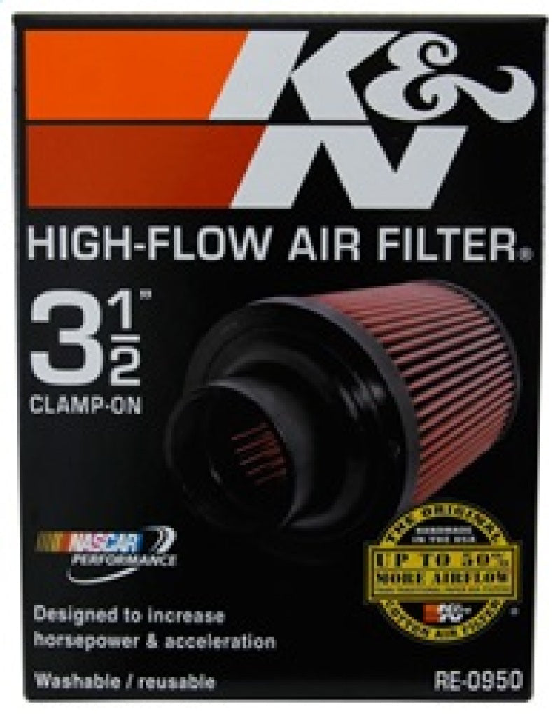 K&N Universal Rubber Filter 3 1/2inch ID FLG / 6inch Base / 4-5/8inch Top / 6inch Height - Burkken Auto Parts