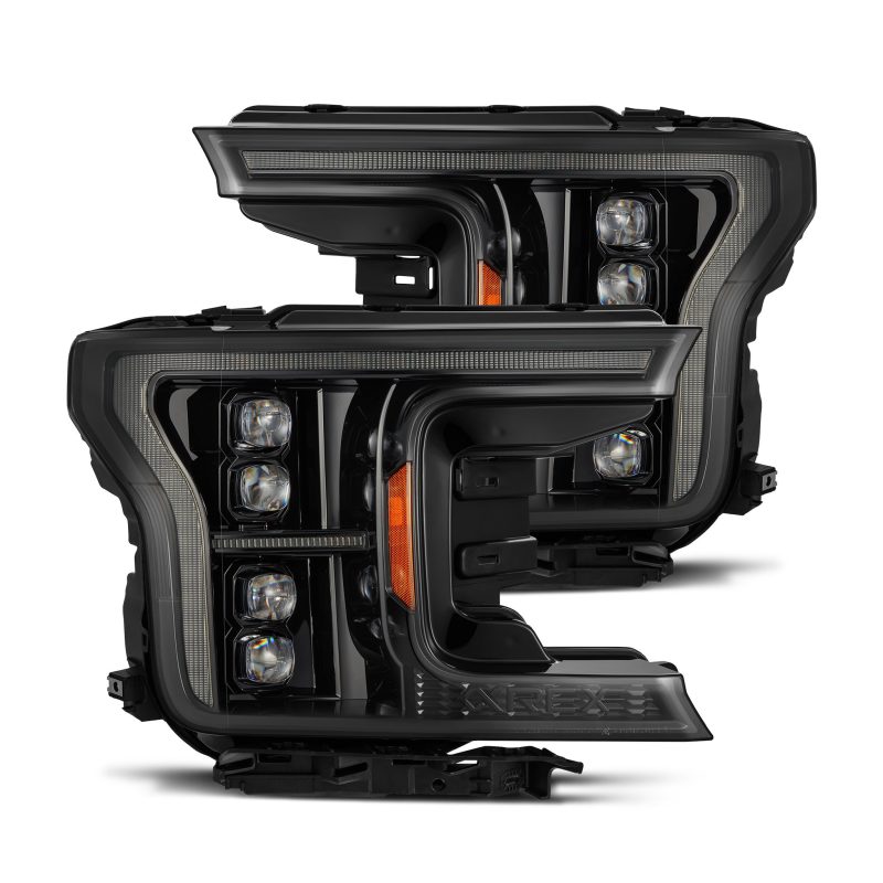AlphaRex 18-20 Ford F-150 NOVA LED Proj Headlight Alpha Blk (14th Gen G2 Style) - Burkken Auto Parts