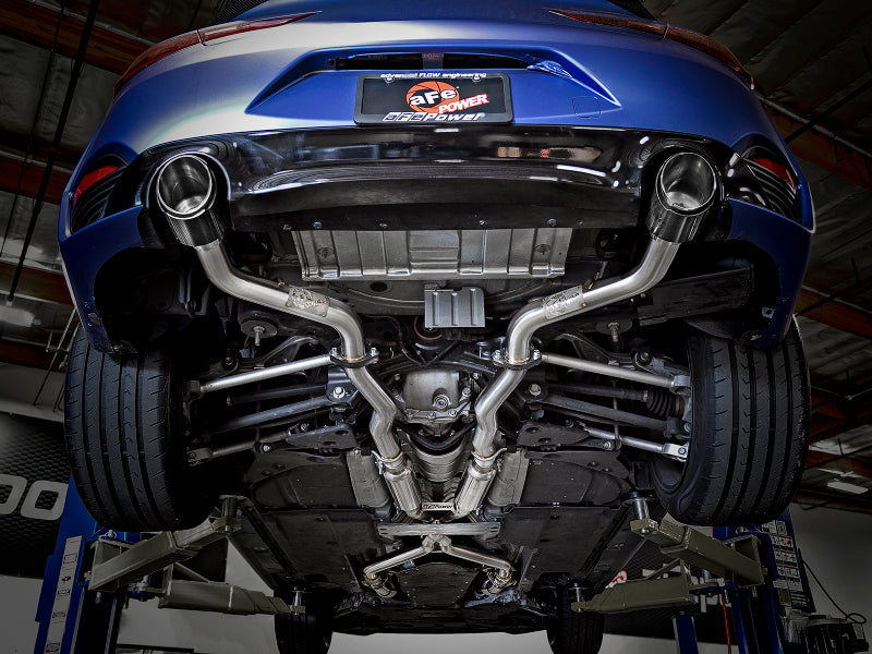 aFe POWER Takeda 2.5in 304 SS CB Exhaust w/ Carbon Fiber Tips 17-19 Infiniti Q60 V6-3.0L (tt) - Burkken Auto Parts