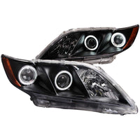 ANZO 2007-2009 Toyota Camry Projector Headlights w/ Halo Black - Burkken Auto Parts