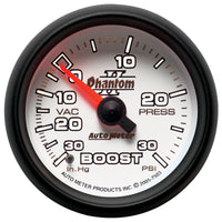 Autometer Phantom II 52.4mm Mechanical Vacuum / Boost Gauge 30 In. HG/30 PSI - Burkken Auto Parts