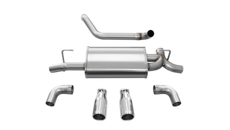 Corsa 2018-2025 Jeep Wrangler JL 2.5in Dual Rear Exit Polished Tips Sport Axle-Back Exhaust - Burkken Auto Parts