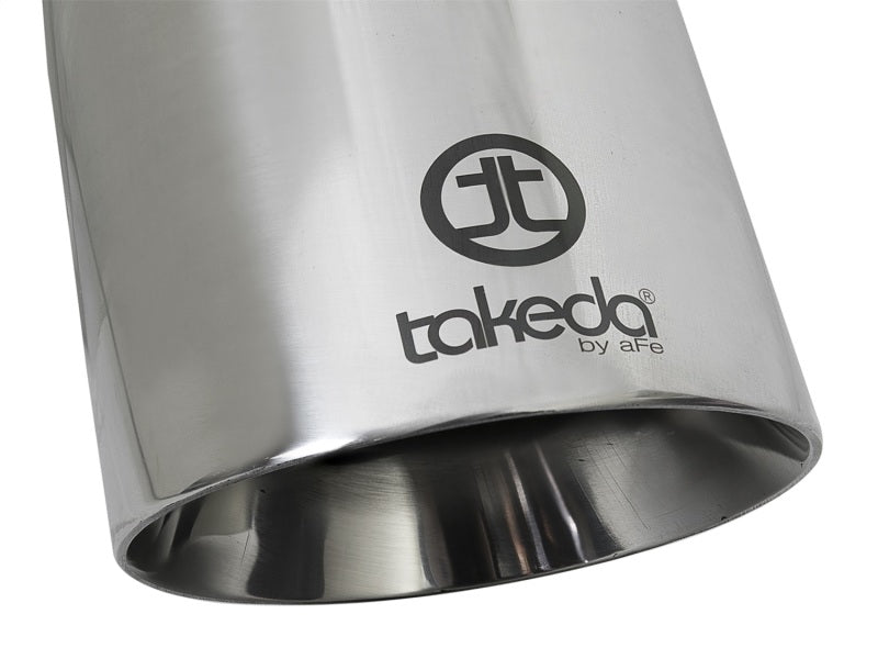 aFe Takeda 304 Stainless Steel Clamp-On Exhaust Tip 2.5in. Inlet / 4.5in. Outlet / 9in. L - Polished - Burkken Auto Parts