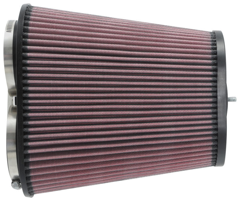 K&N Universal Clamp-On Air Filter 3-1/8in Dual FLG  8-7/8in X 5-3/16 B 6-1/4in X 4IN T, 9inH W/STUD - Burkken Auto Parts