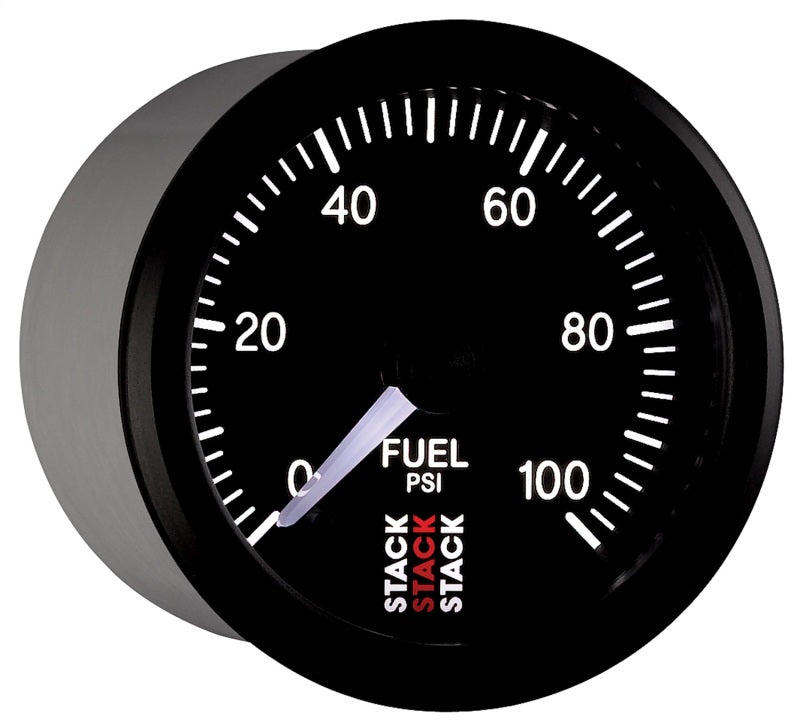 Autometer Stack 52mm 0-100 PSI 1/8in NPTF Male Pro Stepper Motor Fuel Pressure Gauge - Black - Burkken Auto Parts